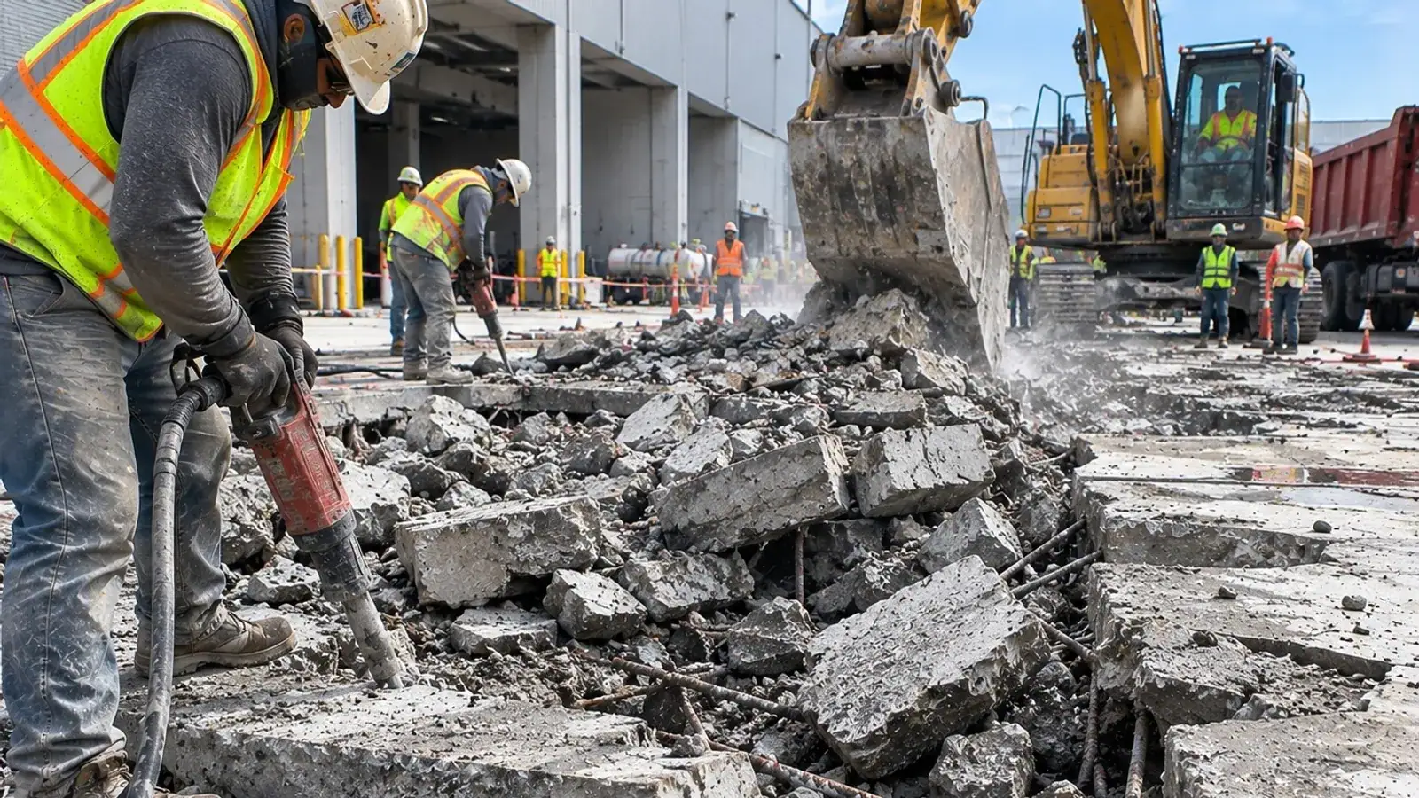 Concrete demolition project setting in Eaglehawk, Bendigo