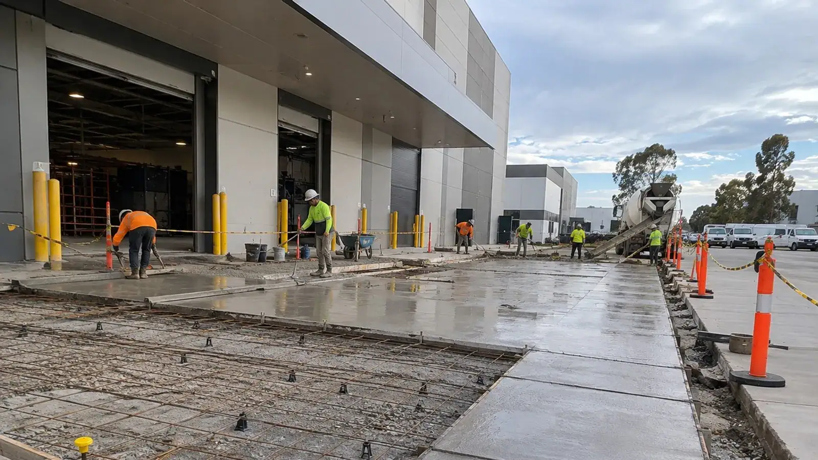 Concrete crack being repaired on a Bendigo slab