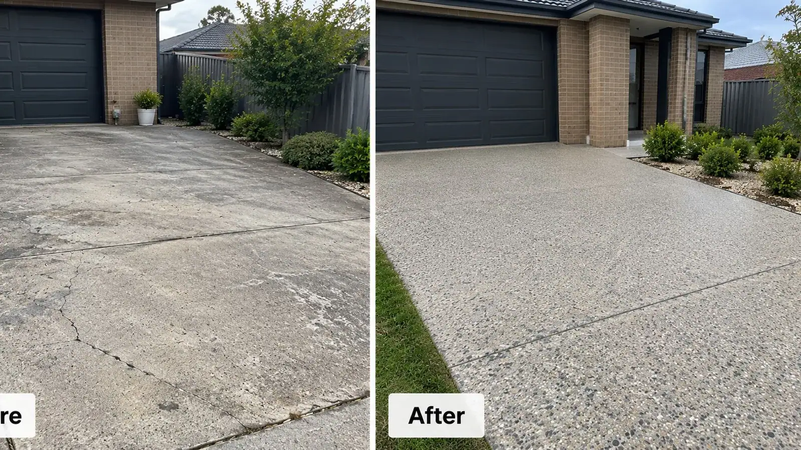 Resurfaced concrete with a refreshed finish in Bendigo