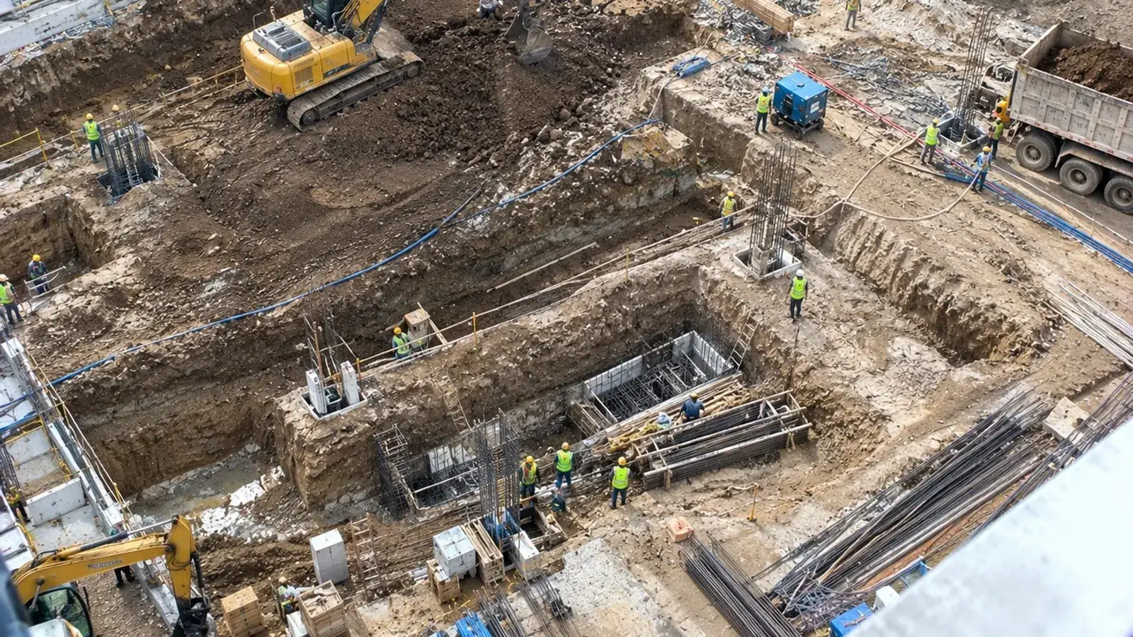 Excavator digging out a site in Bendigo