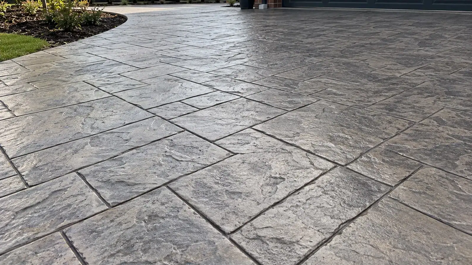 Stamped concrete surface with a patterned finish in Bendigo